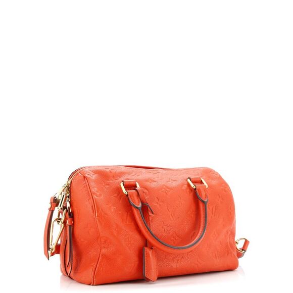 Louis Vuitton Speedy Bandouliere Bag Monogram Empreinte Leather 25 Orange - Picture 2 of 9